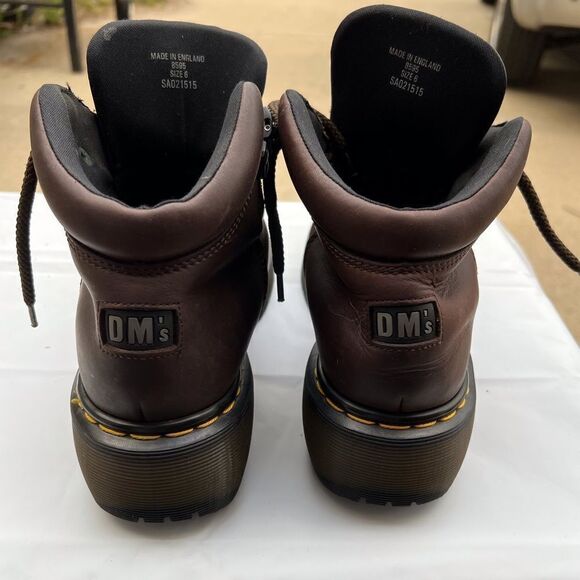 Dr Martens England Brown Leather 8595 Air Walk Platform Ankle Boots Sz WO 8 US - Picture 2 of 11